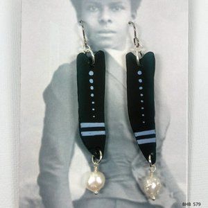 Long Azure Heart Earrings